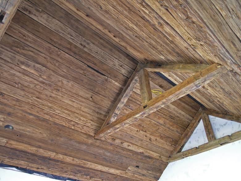         wood Ceiling and Hand-Hewn Timbers